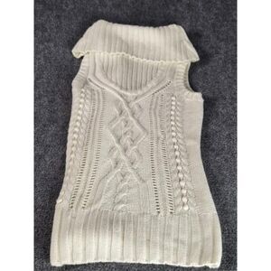 Piper & Blue Sweater Dress‎ Women Sz XL White Cable Knit Cowl Neck Boho